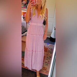 Caution To The Wind Pink and White Striped Dress